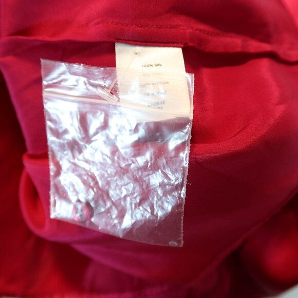 TALBOTS Vibrant Fuchsia Silk Long Sleeve Blouse Top 16P Holiday Professional - Picture 6 of 8